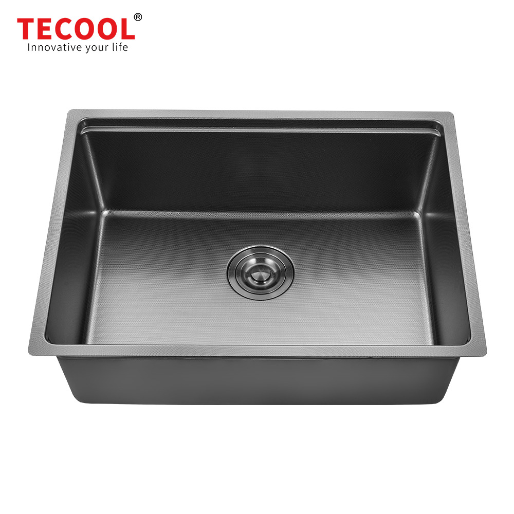 SG-6448AR1-BK SUS304 stainless steel kitchen sink stretch-formed single bowl