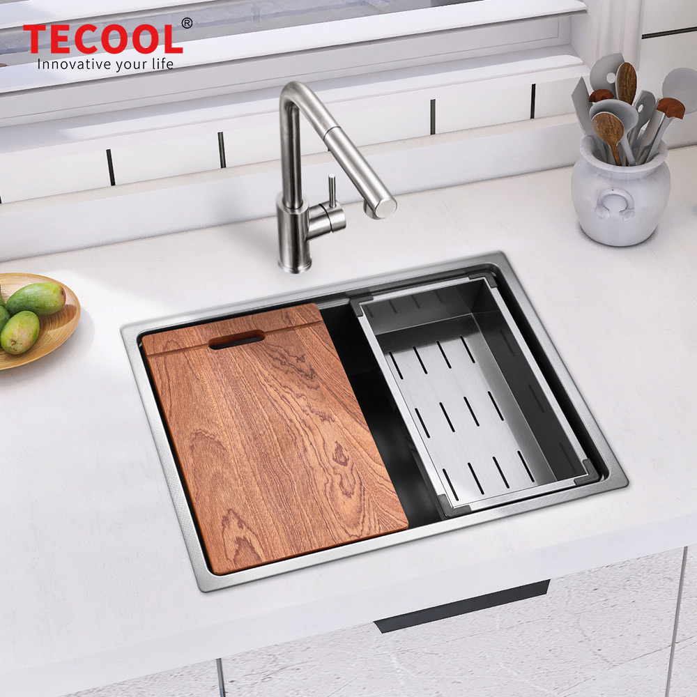 SG-6448AR1-BK SUS304 stainless steel kitchen sink stretch-formed single bowl