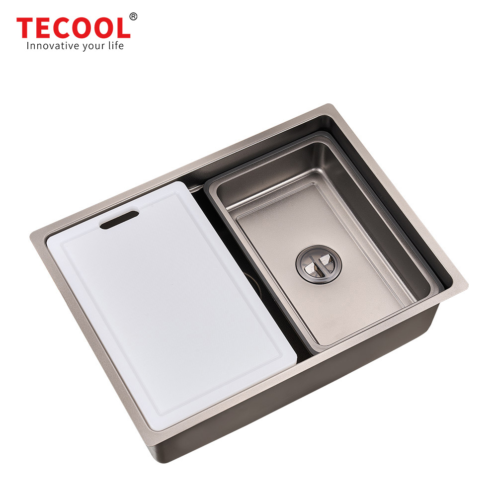 SG-6448AR2-BK SUS304 stainless steel kitchen sink stretch-formed single bowl