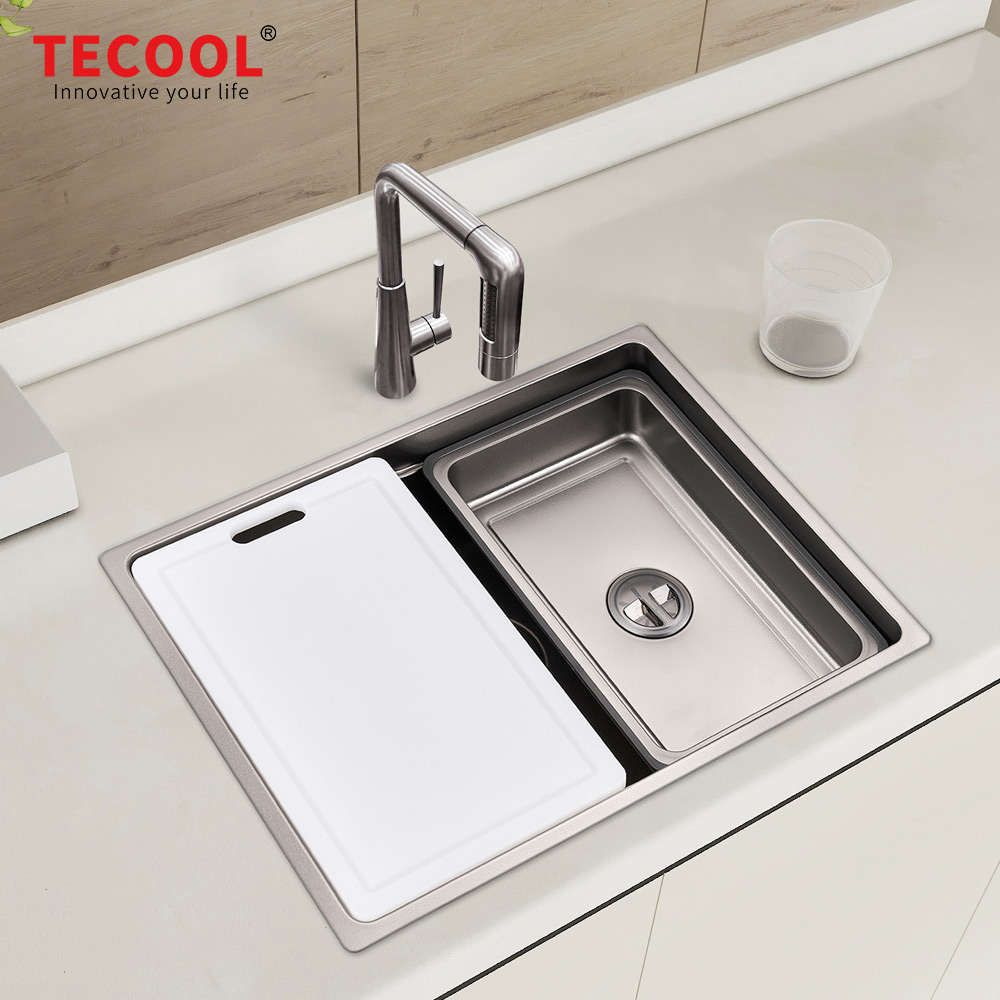 SG-6448AR2-BK SUS304 stainless steel kitchen sink stretch-formed single bowl