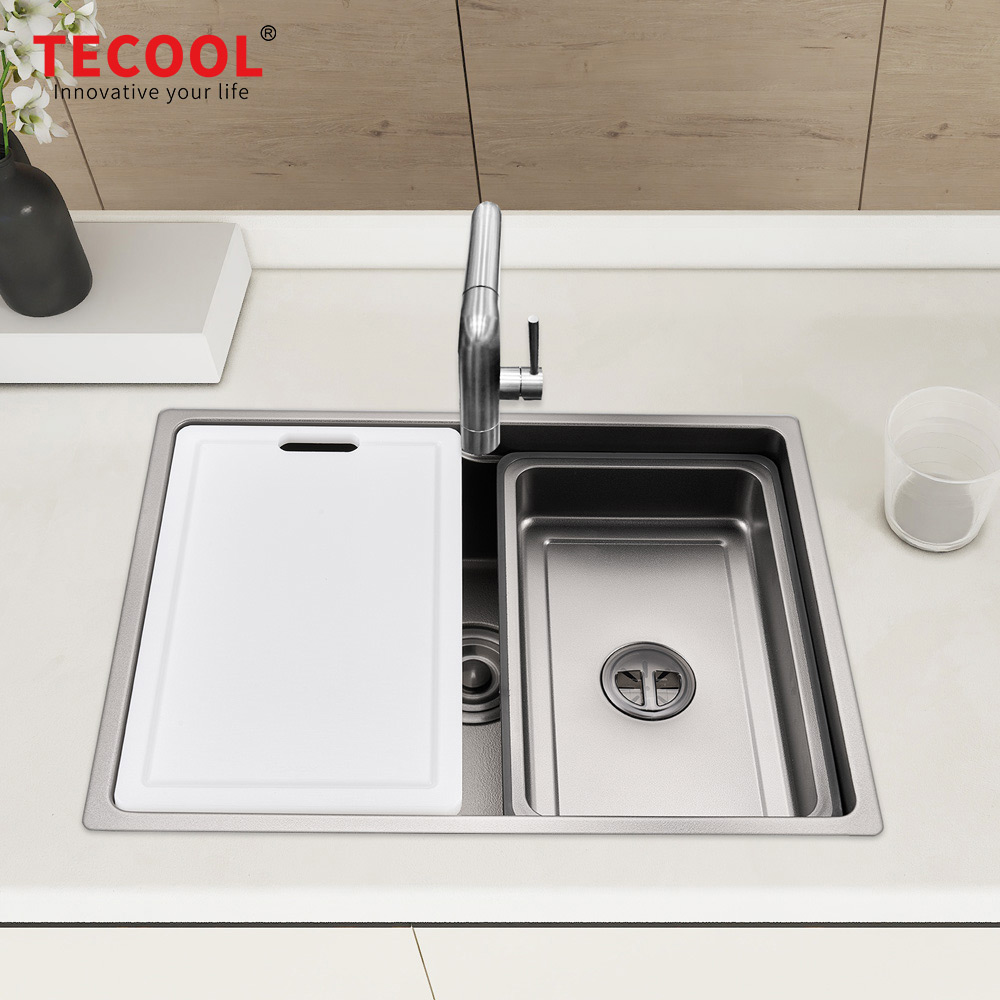 SG-6448AR2-BK SUS304 stainless steel kitchen sink stretch-formed single bowl