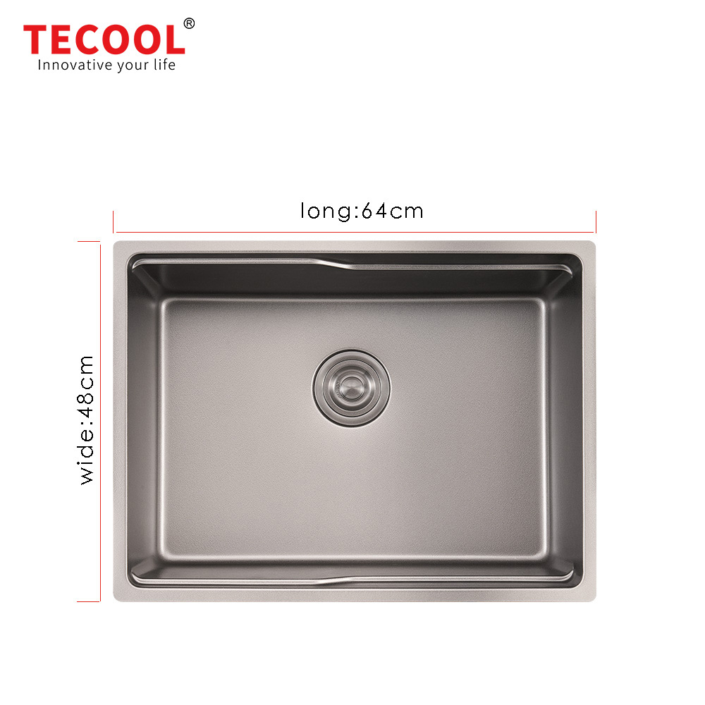 SG-6448AR2-BK SUS304 stainless steel kitchen sink stretch-formed single bowl