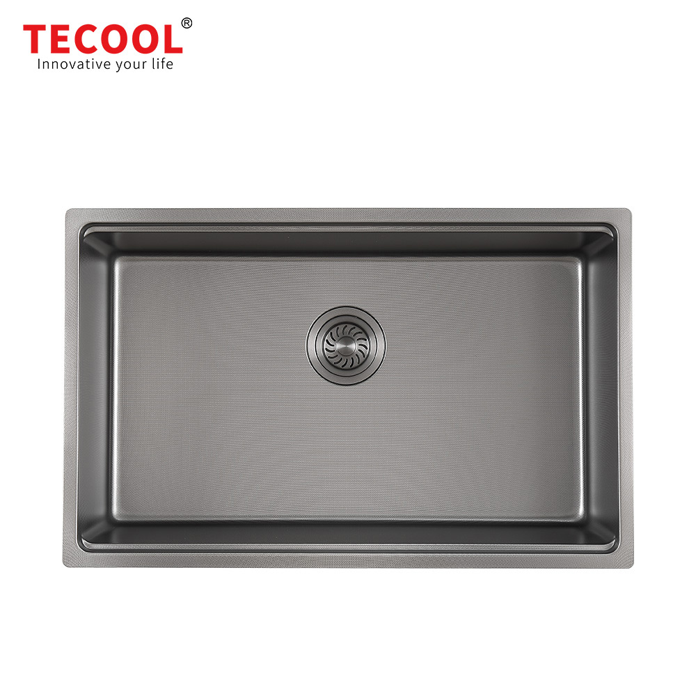 SG-7648AR1-BK SUS304 stainless steel kitchen sink stretch-formed single bowl