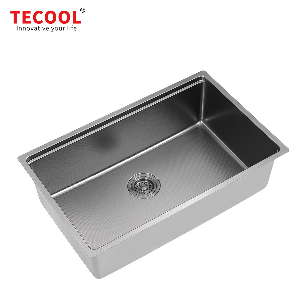 SG-7648AR1-BK SUS304 stainless steel kitchen sink stretch-formed single bowl