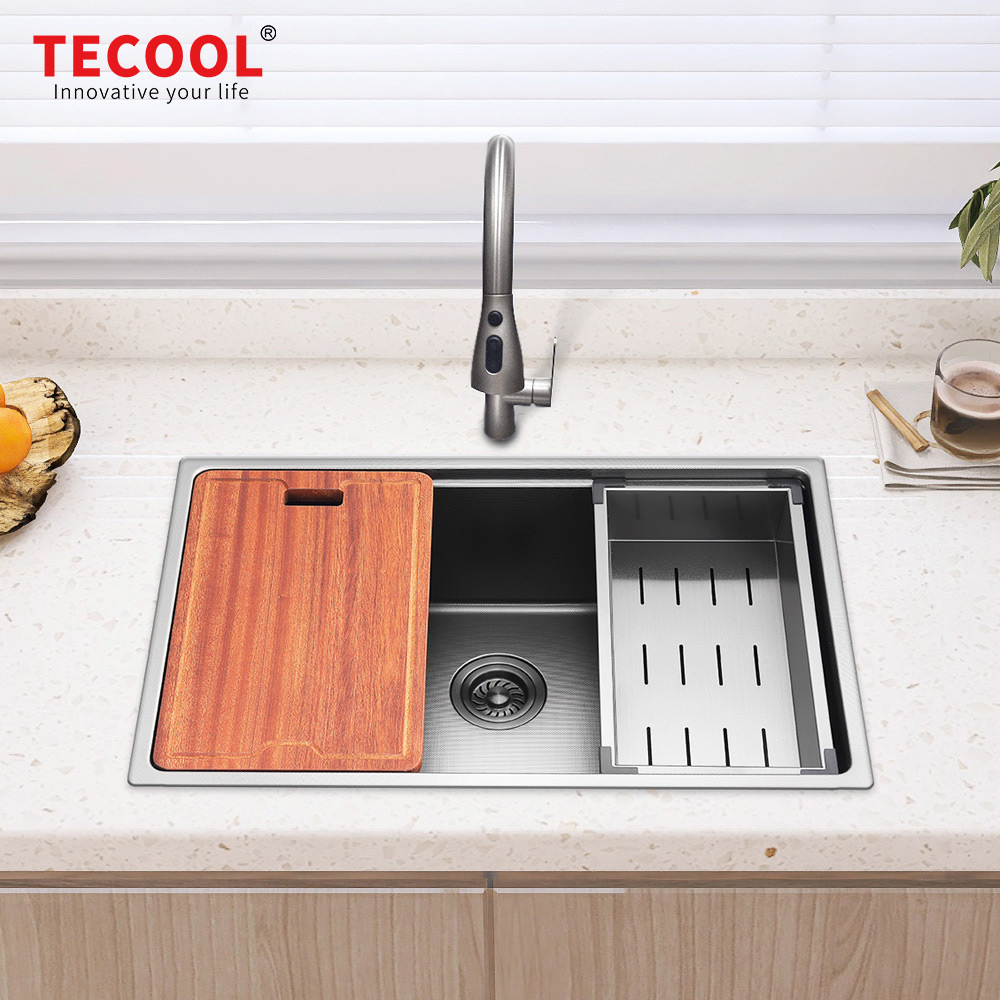 SG-7648AR1-BK SUS304 stainless steel kitchen sink stretch-formed single bowl