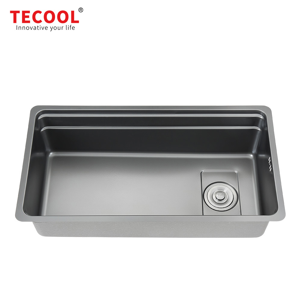 SG-7843AR1-BK SUS304 stainless steel kitchen sink stretch-formed single bowl