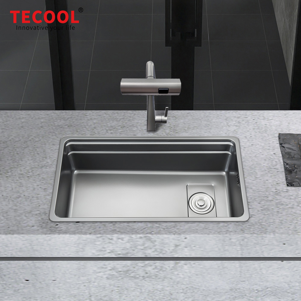 SG-7843AR1-BK SUS304 stainless steel kitchen sink stretch-formed single bowl