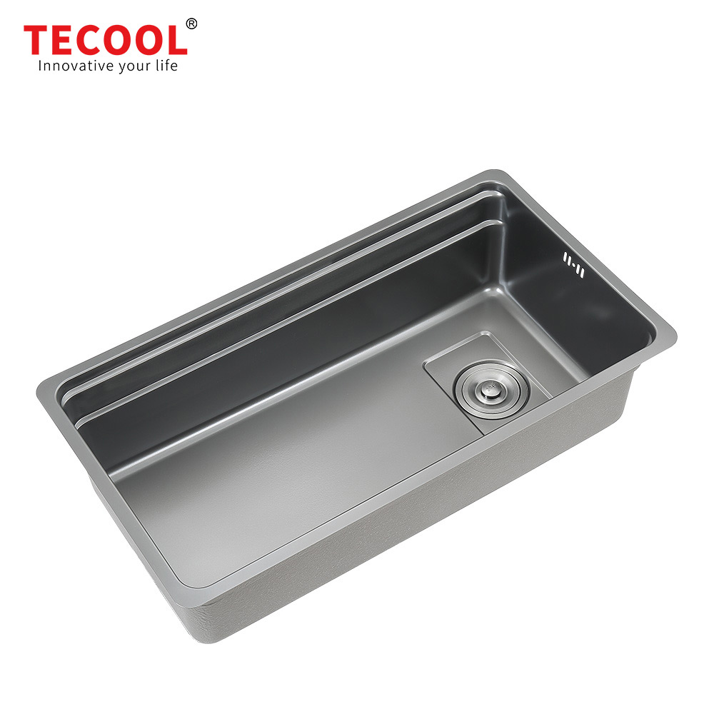 SG-7843AR1-BK SUS304 stainless steel kitchen sink stretch-formed single bowl