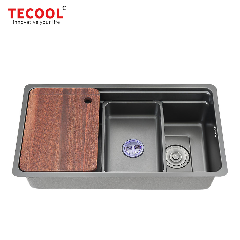 SG-7843AR1-BK SUS304 stainless steel kitchen sink stretch-formed single bowl