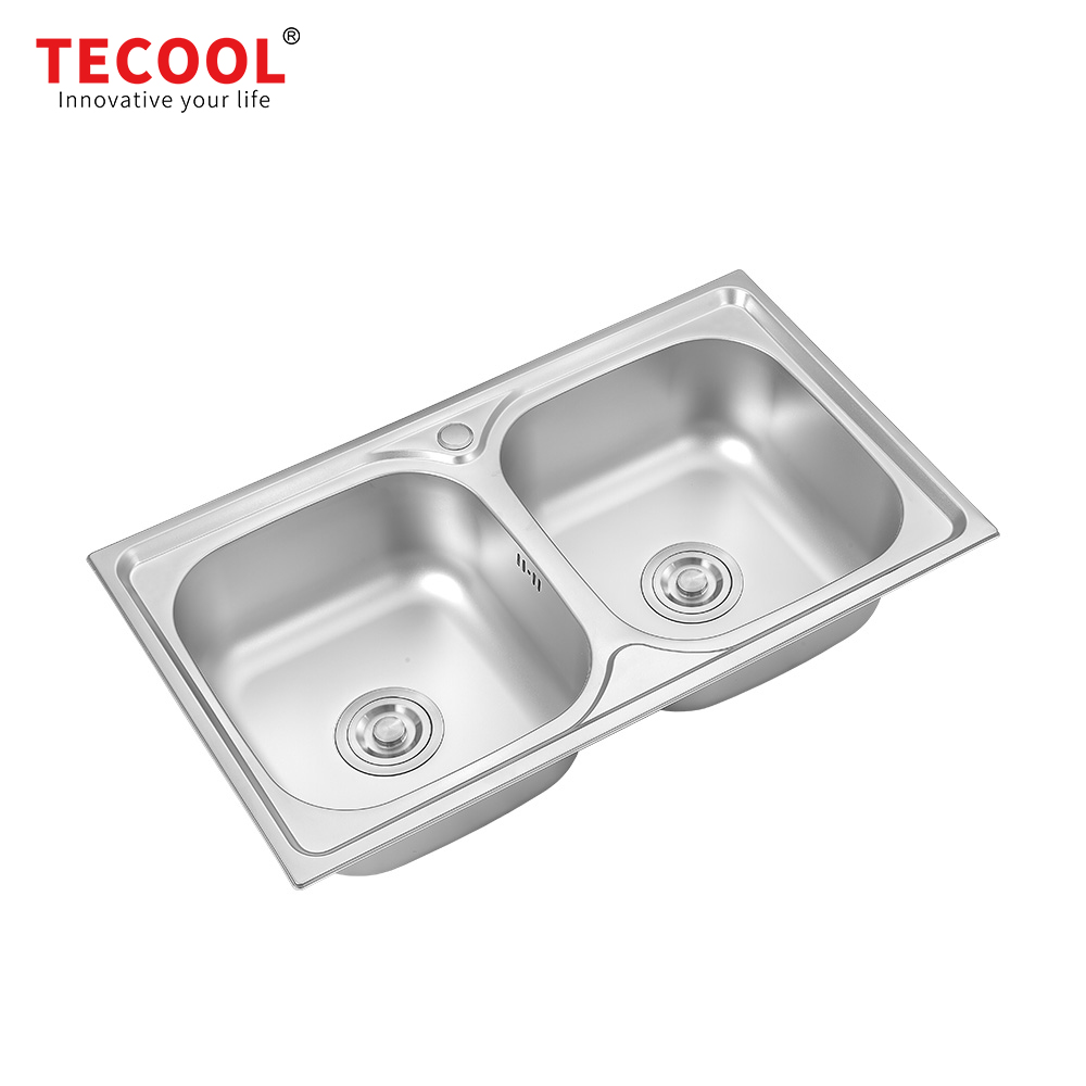 SG-8046B1 SUS304 stainless steel kitchen sink stretch-formed double bowl
