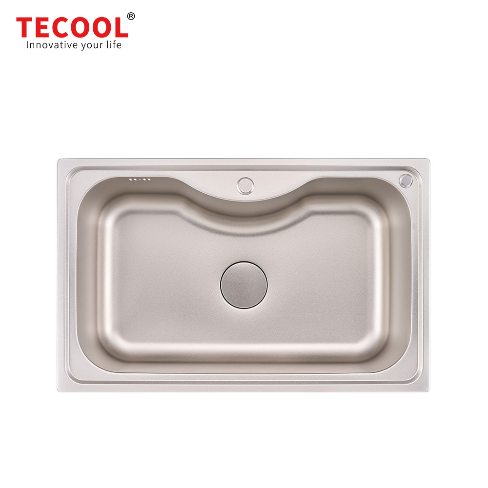 SG-8050A1-SV SUS304 stainless steel kitchen sink stretch-formed single bowl