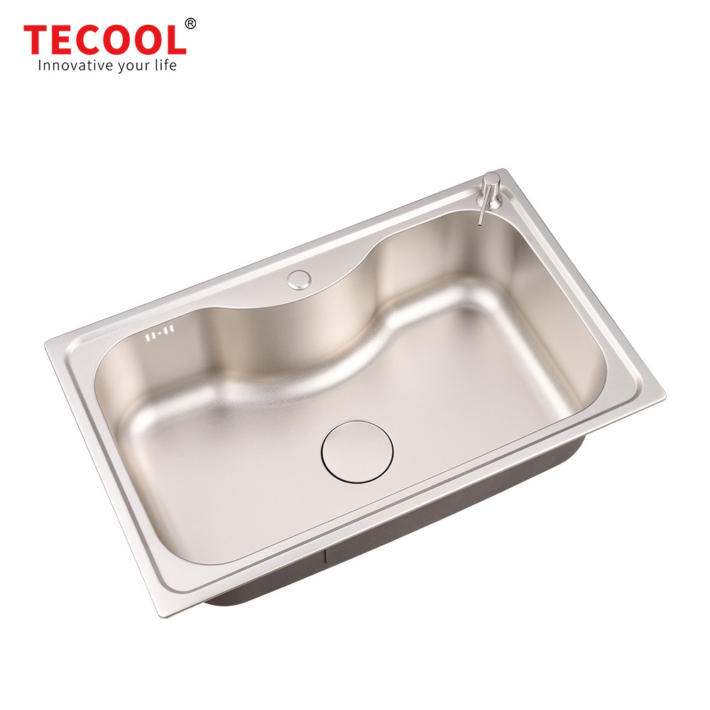 SG-8050A1-SV SUS304 stainless steel kitchen sink stretch-formed single bowl