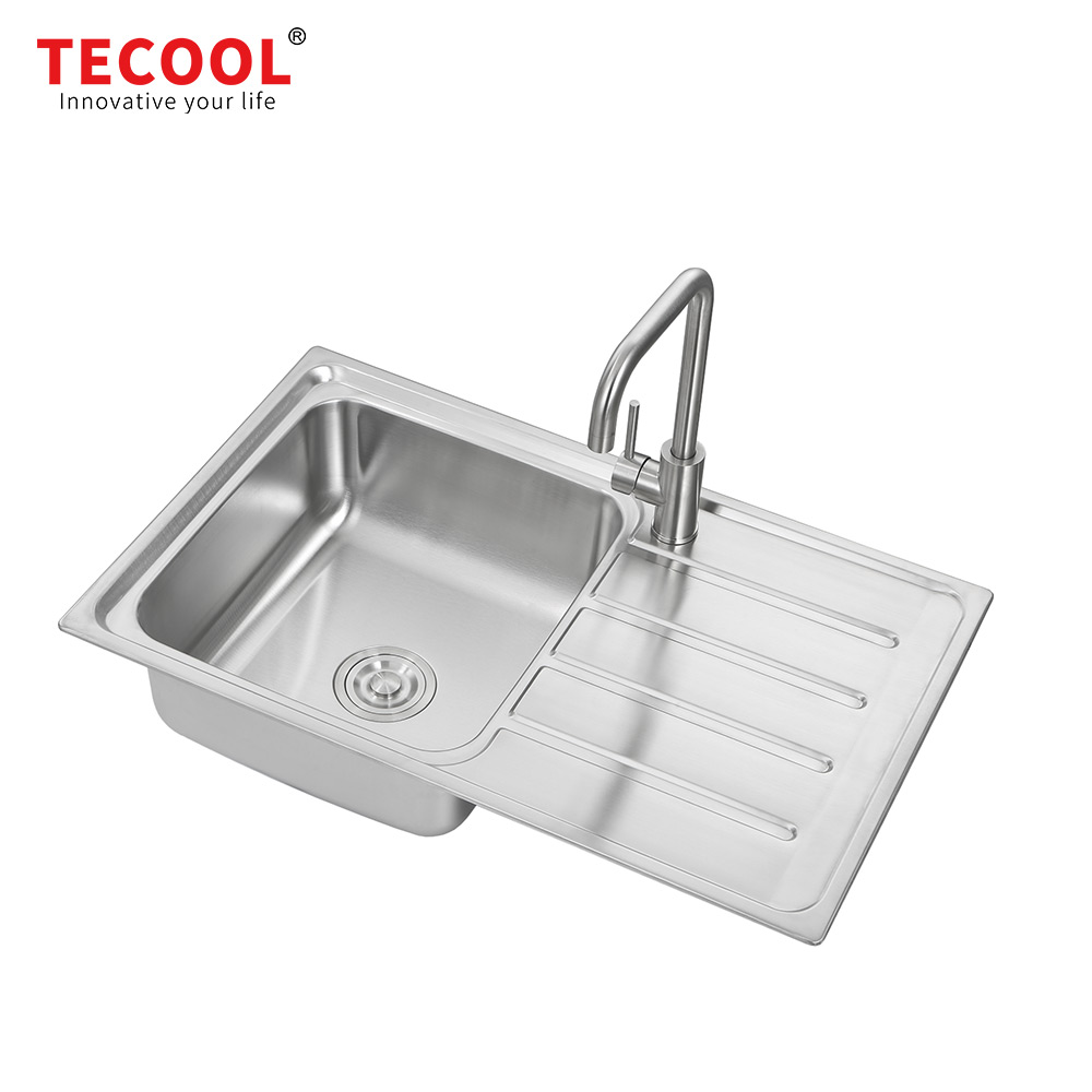 SG-8050CR1 SUS304 stainless steel kitchen sink stretch-formed single bowl