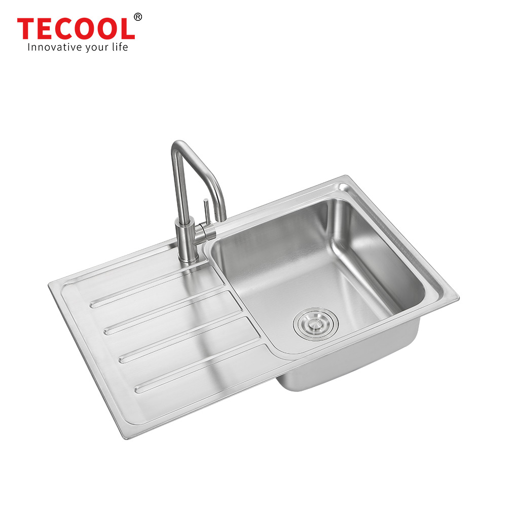 SG-8050CR1 SUS304 stainless steel kitchen sink stretch-formed single bowl