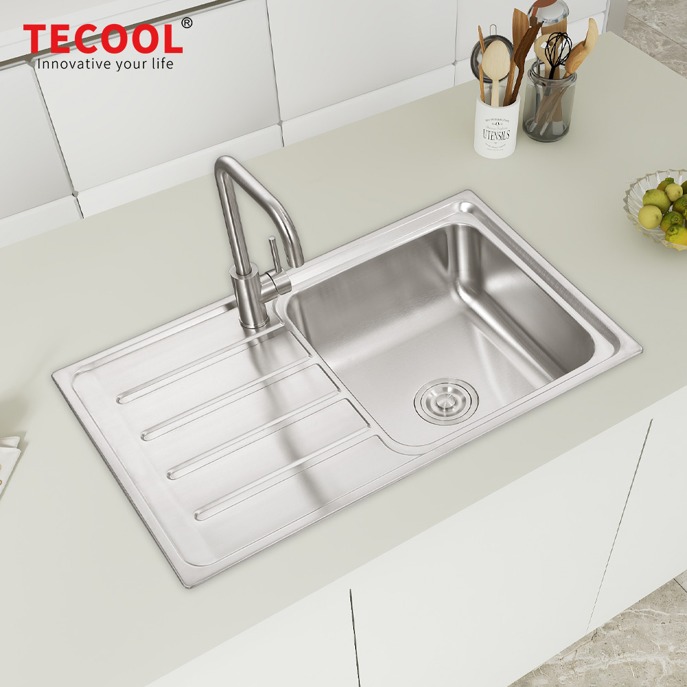 SG-8050CR1 SUS304 stainless steel kitchen sink stretch-formed single bowl