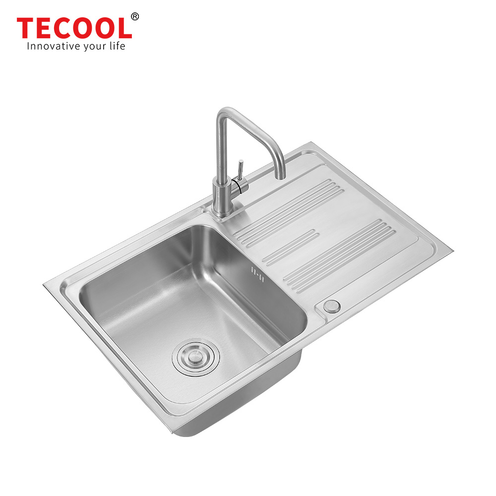 SG-8050CR2 SUS304 stainless steel kitchen sink stretch-formed single bowl