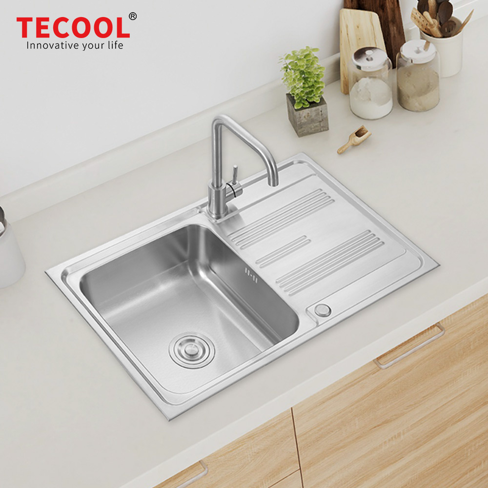 SG-8050CR2 SUS304 stainless steel kitchen sink stretch-formed single bowl
