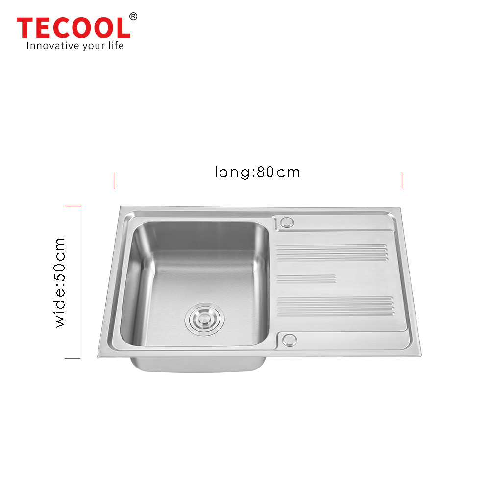 SG-8050CR2 SUS304 stainless steel kitchen sink stretch-formed single bowl