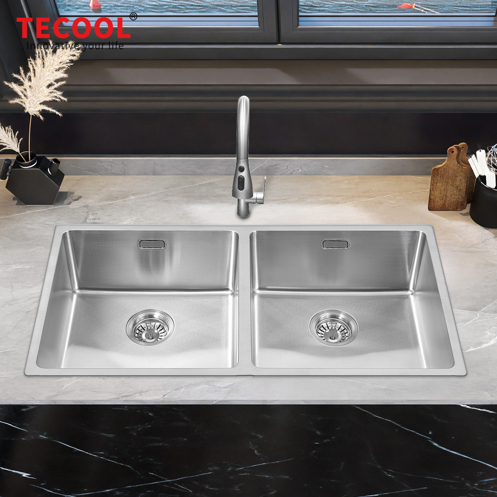 SG-8644BR1 SUS304 stainless steel kitchen sink stretch-formed double bowl