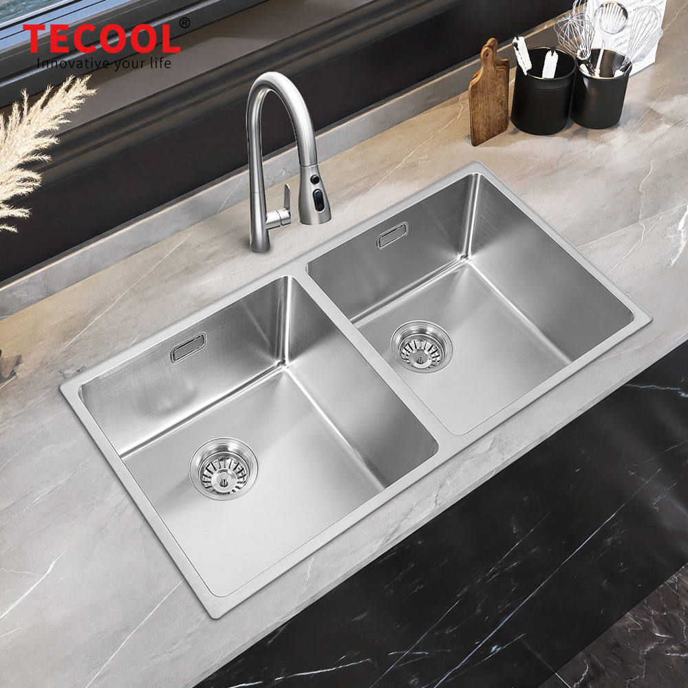 SG-8644BR1 SUS304 stainless steel kitchen sink stretch-formed double bowl