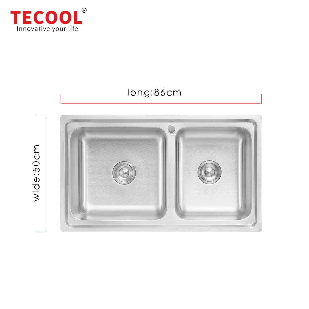 SG-8650BR1 SUS304 stainless steel kitchen sink stretch-formed double bowl