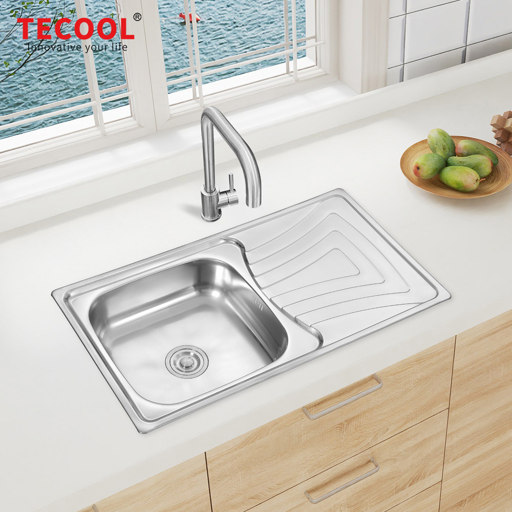 SG-9050C1 SUS304 stainless steel kitchen sink stretch-formed single bowl