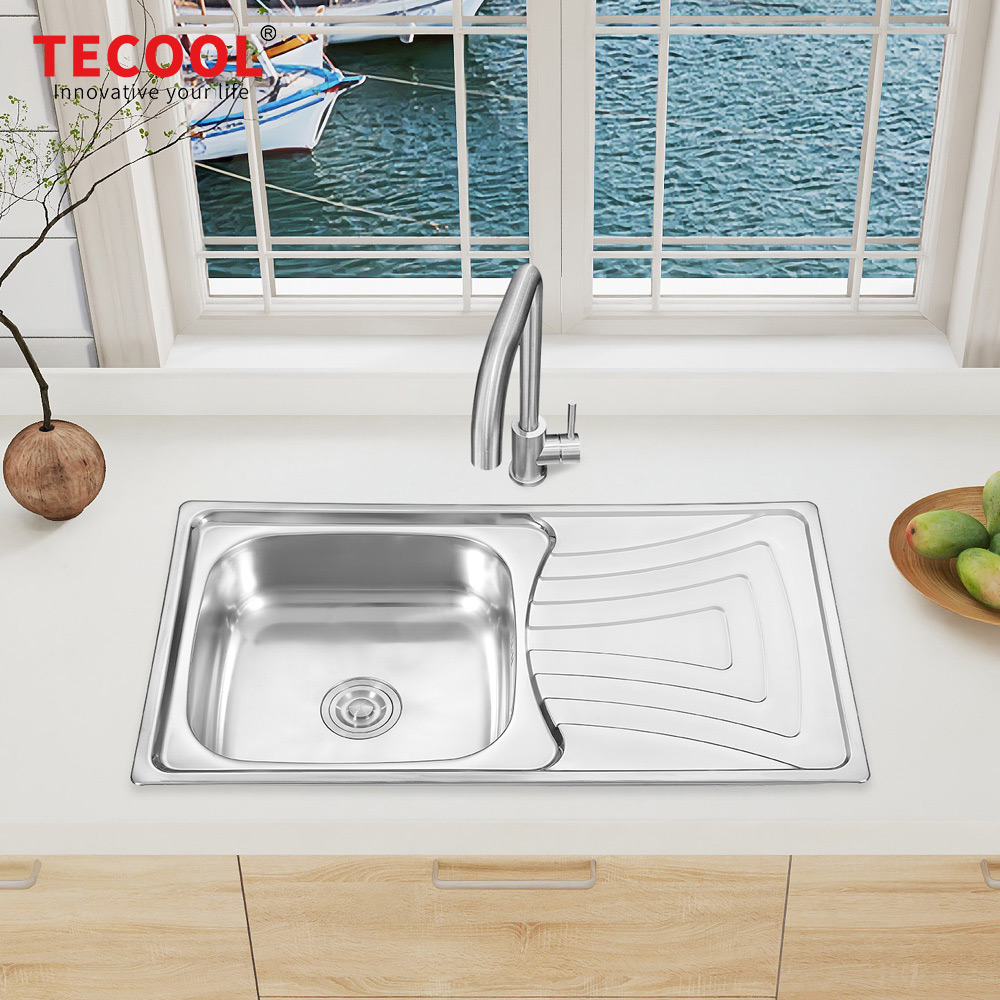 SG-9050C1 SUS304 stainless steel kitchen sink stretch-formed single bowl