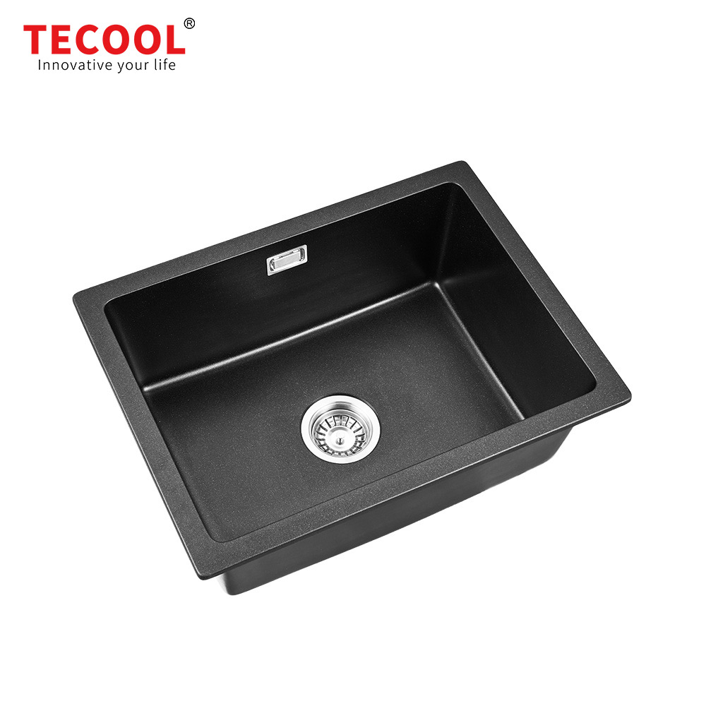 SG-G6045US-BK TECOOL Undermount single Bowl Granite Composite Kitchen Sink