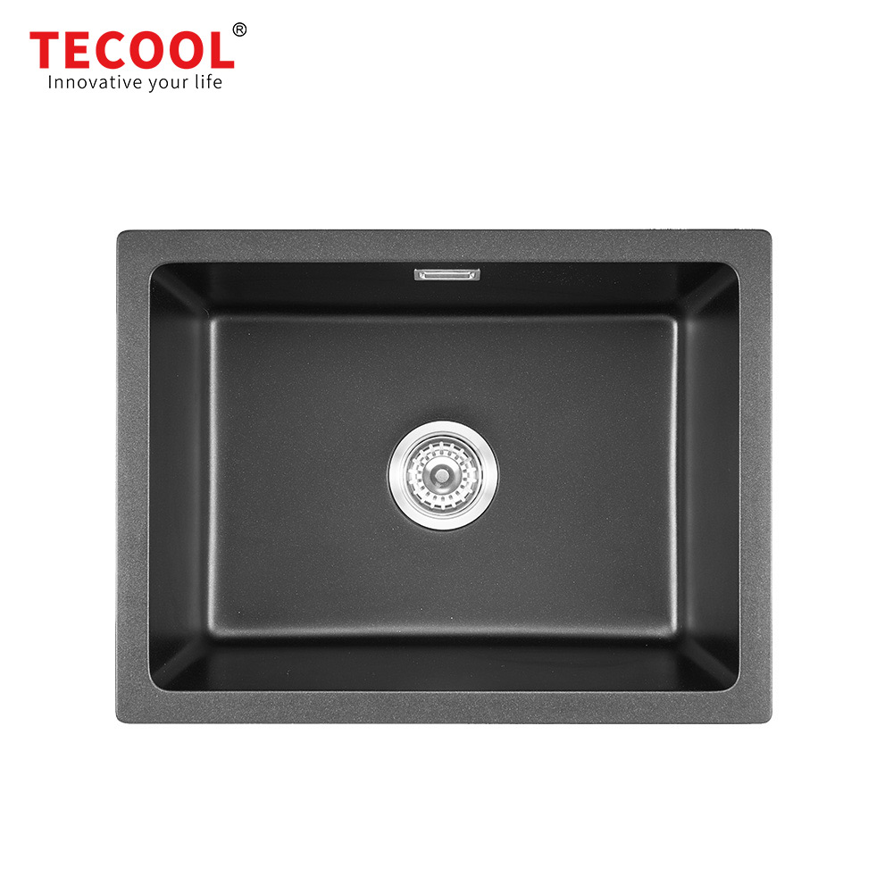 SG-G6045US-BK TECOOL Undermount single Bowl Granite Composite Kitchen Sink