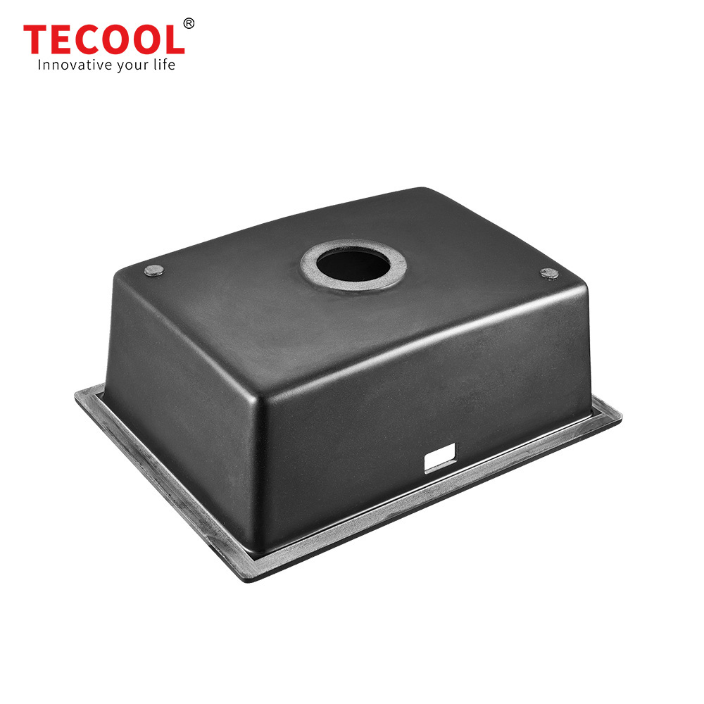 SG-G6045US-BK TECOOL Undermount single Bowl Granite Composite Kitchen Sink