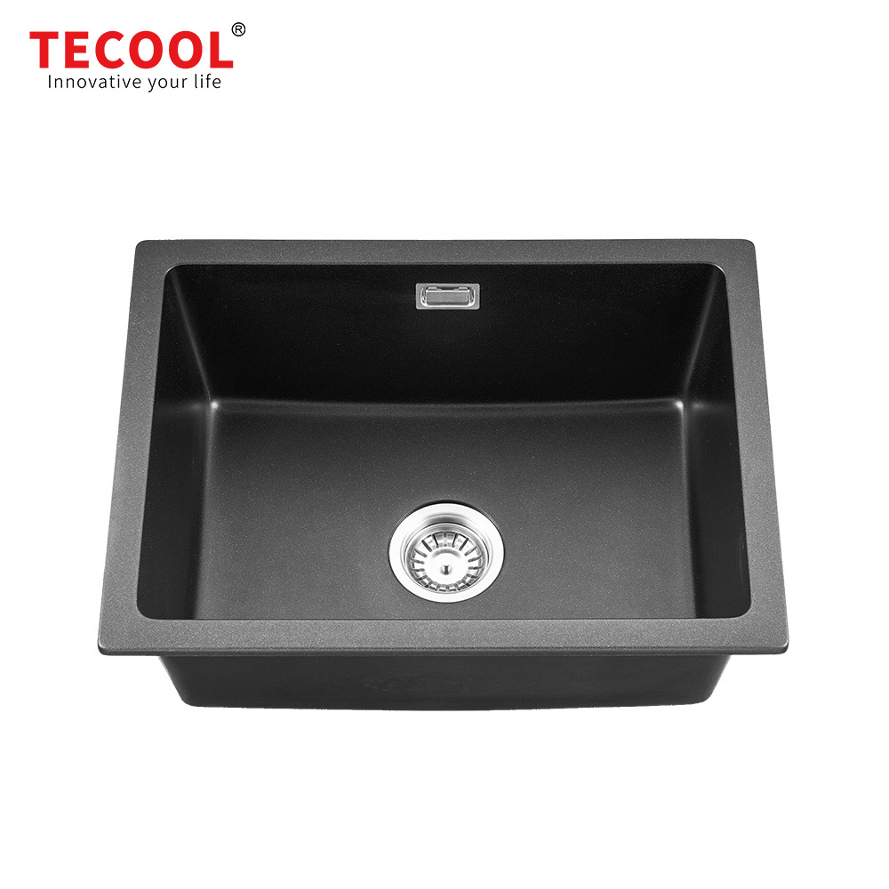 SG-G6045US-BK TECOOL Undermount single Bowl Granite Composite Kitchen Sink