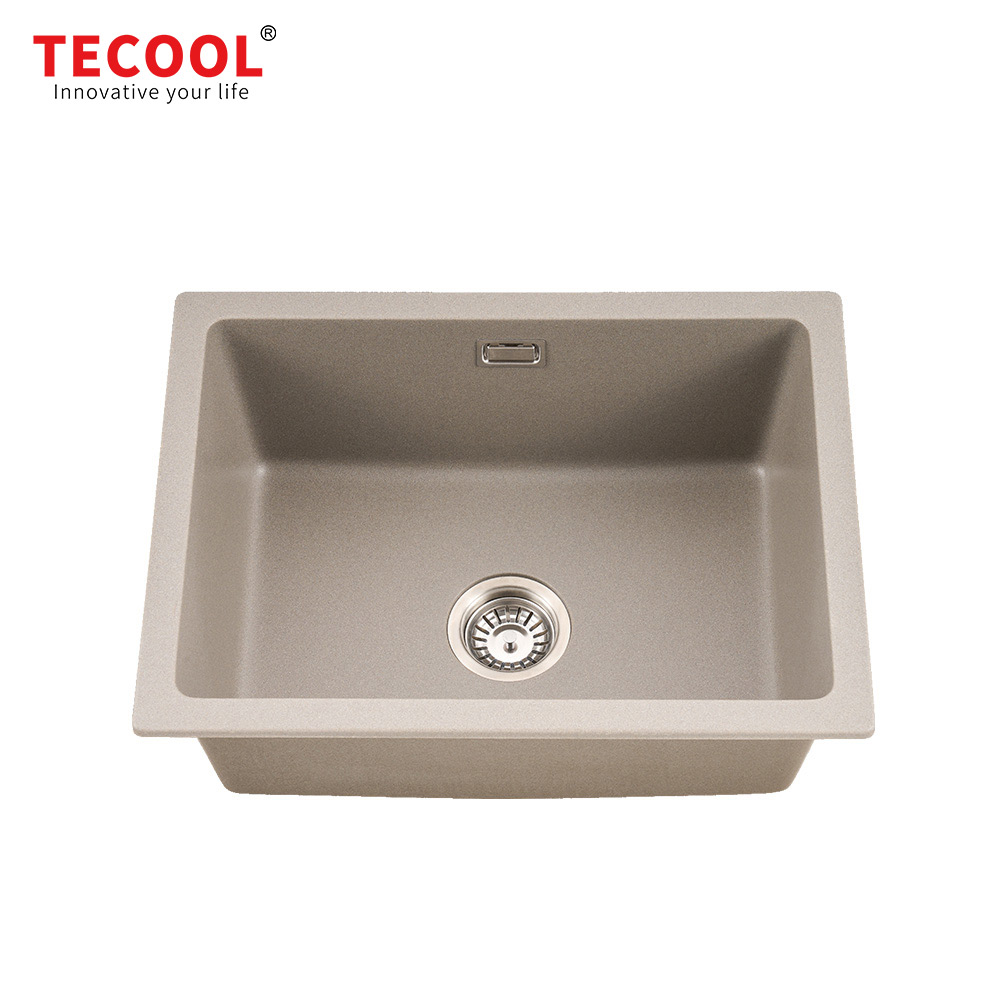 SG-G6045US-LG TECOOL Undermount single Bowl Granite Composite Kitchen Sink