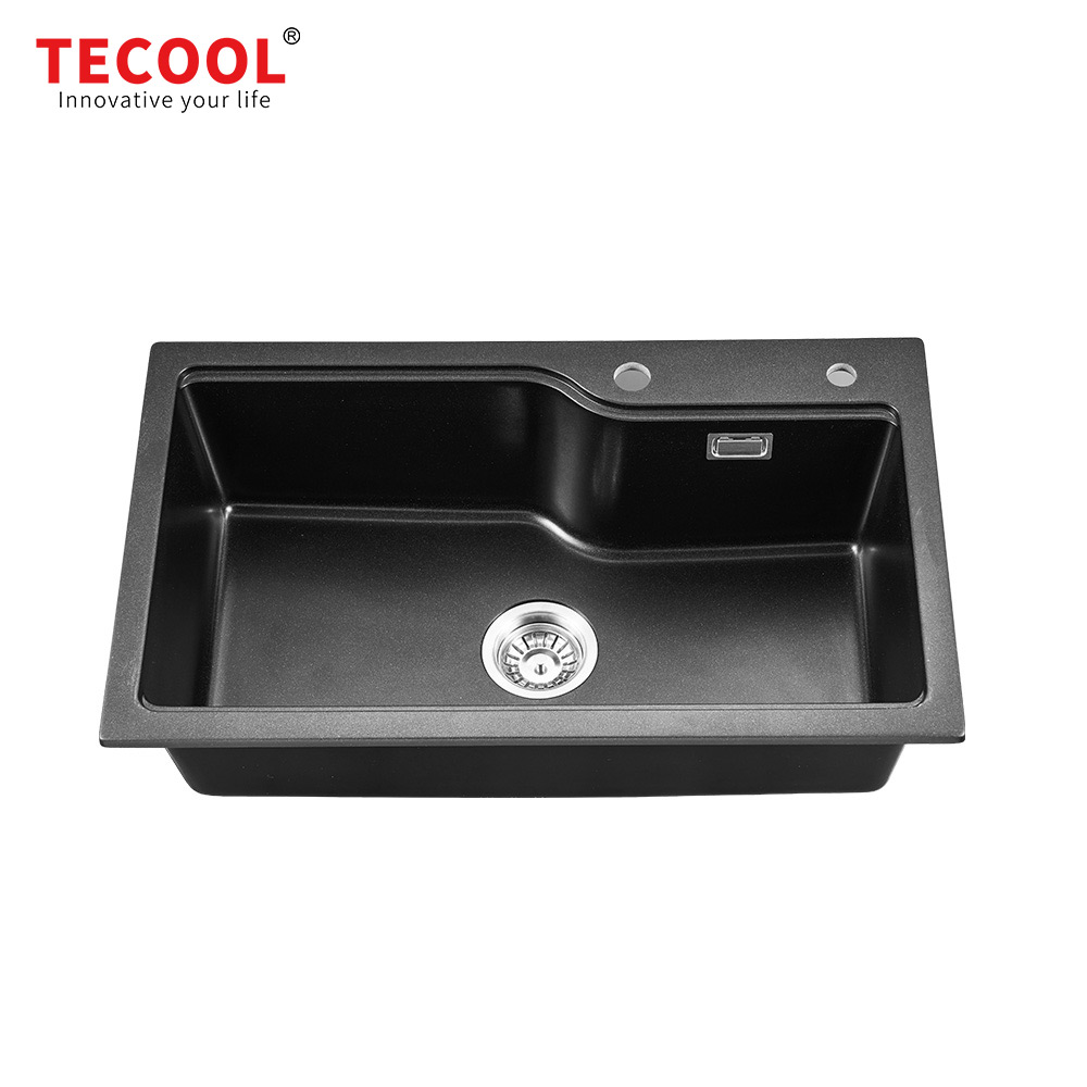 SG-G7545TS-BK TEGAO Topmount single Bowl Granite Composite Kitchen Sink