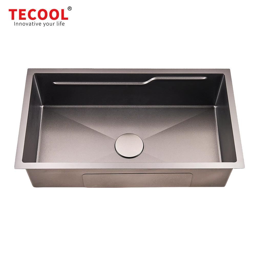 H-8045US-EBBK Multifunctional Sinks Handmade Sink Stainless Sink Customized Sizes With Stage Anti Scratch Single Bowl