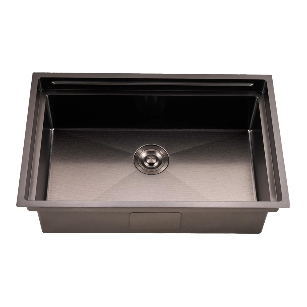 H-7548US-EBBK New Design Anti Scratch Nano Finish Customized Size Multifunctional Sinks Kitchen Handmade Sink Stainless Sink With Stages