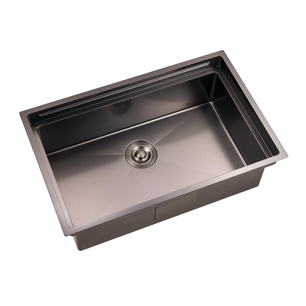 H-7548US-EBBK New Design Anti Scratch Nano Finish Customized Size Multifunctional Sinks Kitchen Handmade Sink Stainless Sink With Stages
