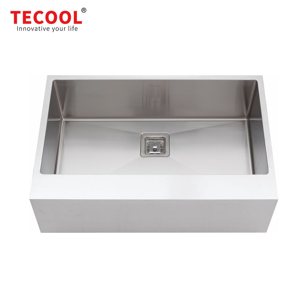 H-7653TSW2 Handmade Single Bowl Stainless Steel Apron Front Farmhouse Kitchen Sink