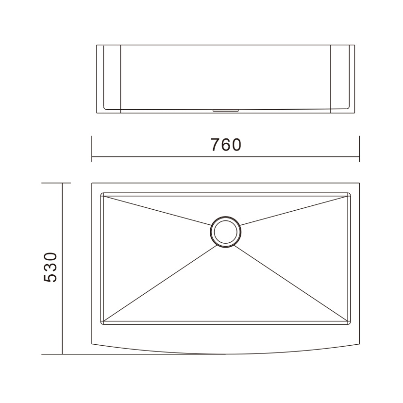 H-7653TSW3 Handmade Double Bowl Stainless Steel Apron Front Farmhouse Kitchen Sink