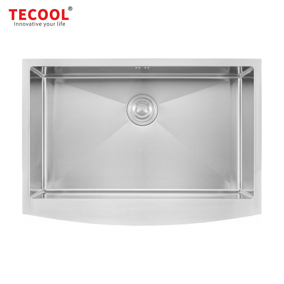 H-7653TSW3 Handmade Double Bowl Stainless Steel Apron Front Farmhouse Kitchen Sink