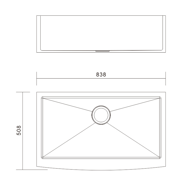 H-8451TSW Handmade Single Bowl Stainless Steel Apron Front Farmhouse Kitchen Sink