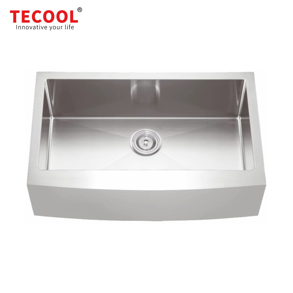H-8451TSW Handmade Single Bowl Stainless Steel Apron Front Farmhouse Kitchen Sink