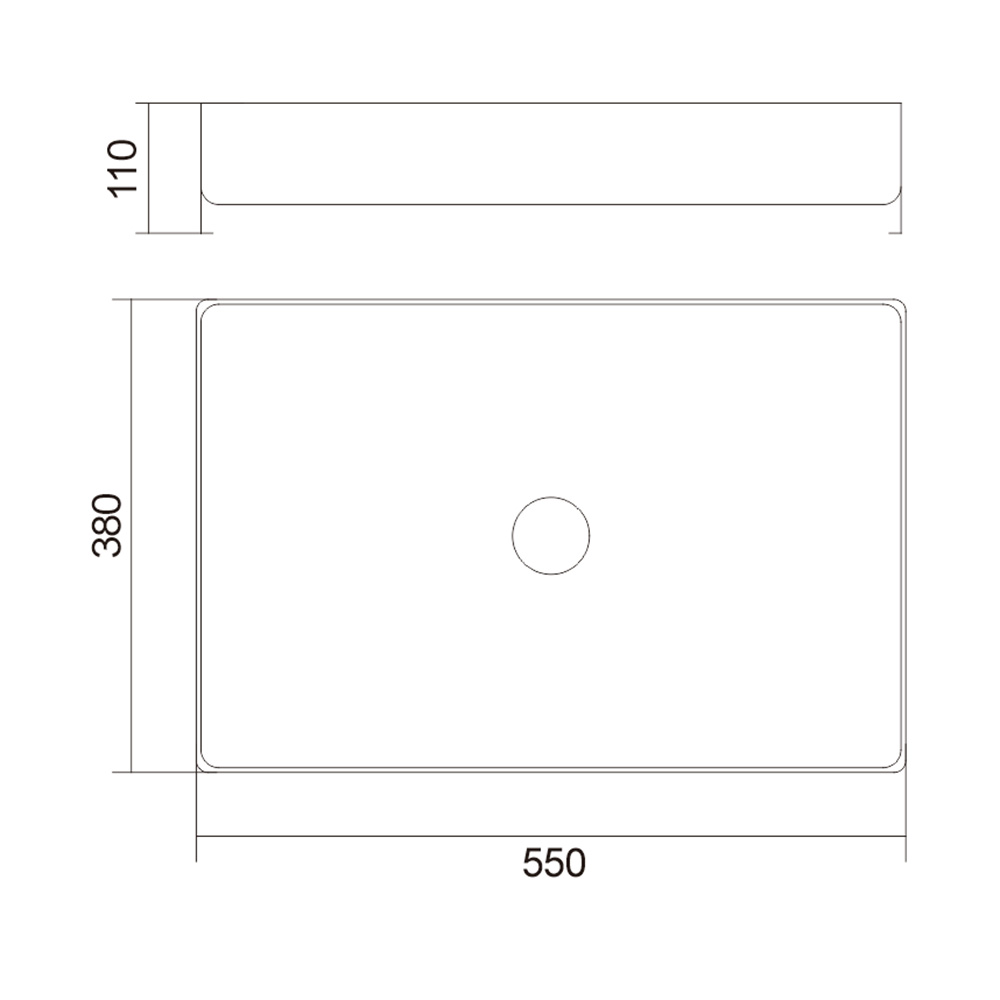 H-B5538S-BK Handmade Round Black Stainless Steel Above Counter Bathroom Sink