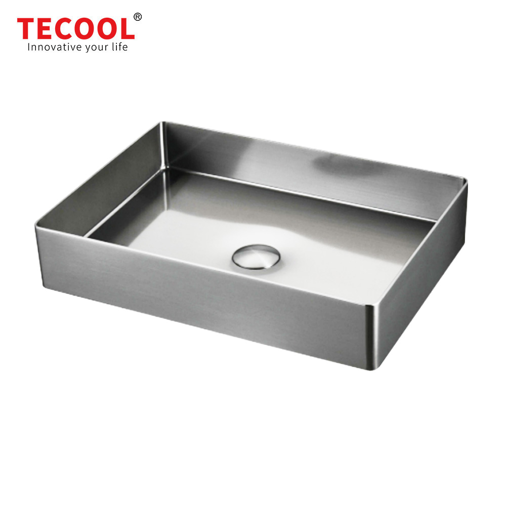 H-B5538S-SV Handmade Round Silver Stainless Steel Above Counter Bathroom Sink