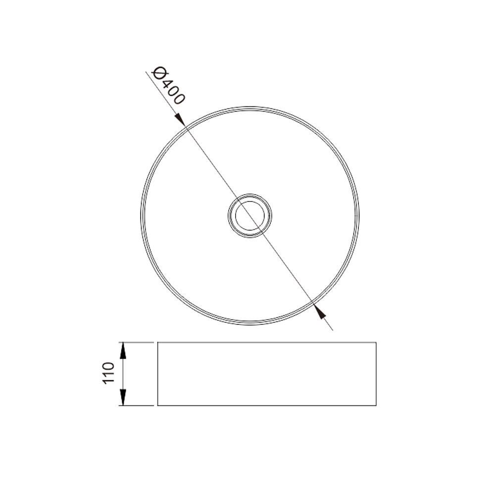 H-B40R-BK Modern Round Handmade Black Stainless Steel Bathroom Basin